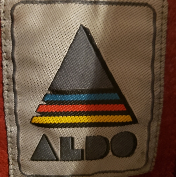 Aldo Vintage Leather Retro Red Semi Trench Lined Coat Boho Woman Large - Picture 3 of 16